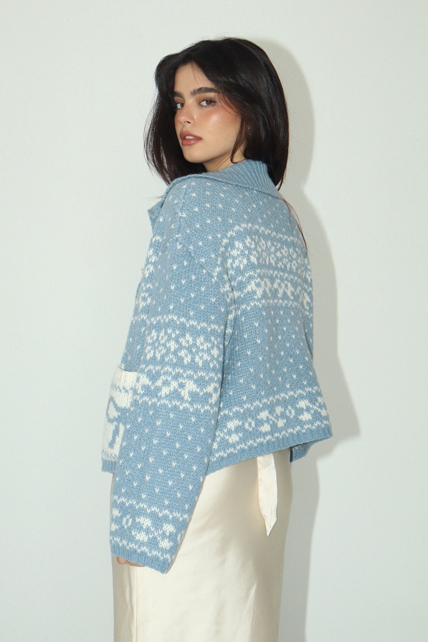 トップス Bibiy. ROSIE SHIRT KNIT NAVY ROSIE SHIRT KNIT/158cm/Wearing size F｜Bibiy.