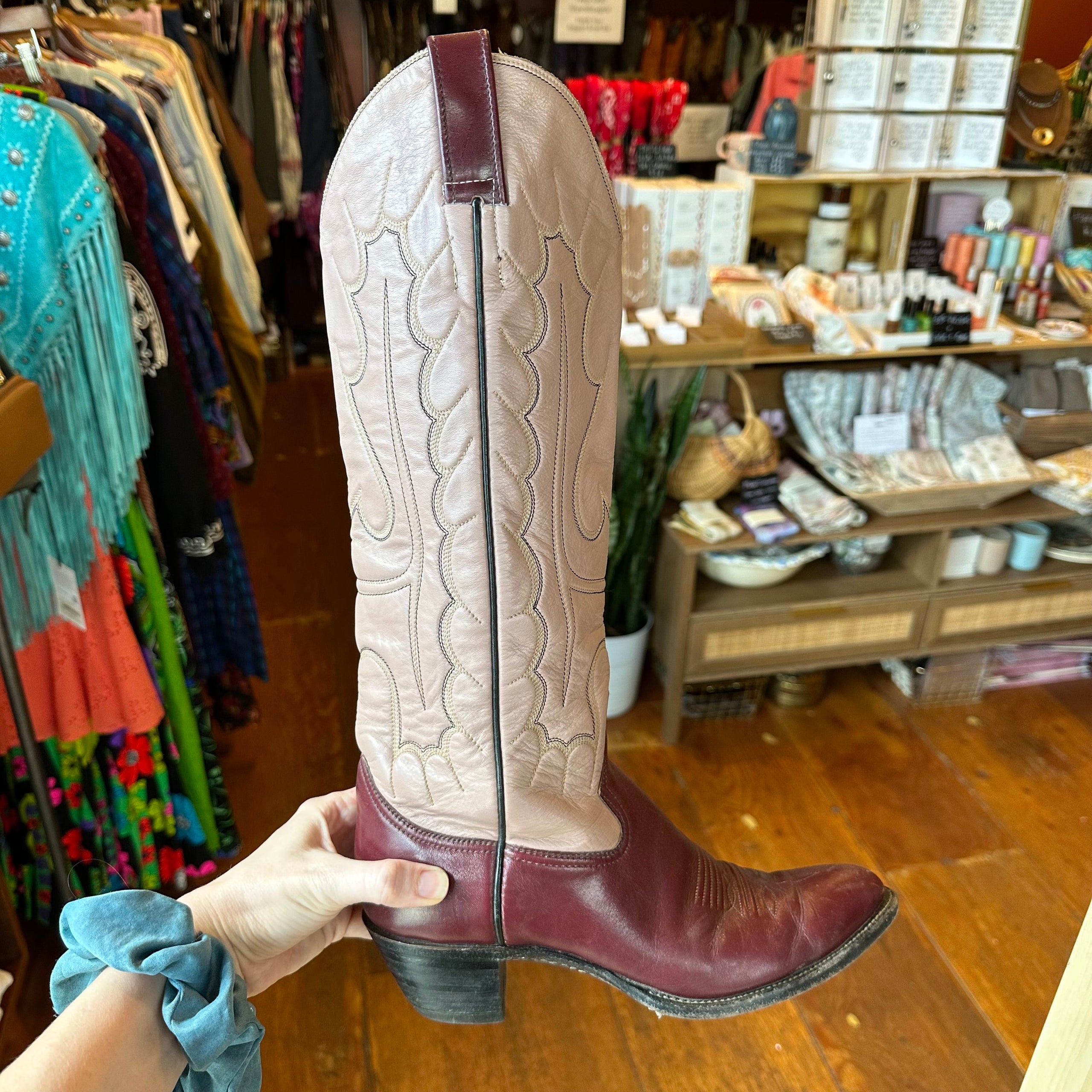 Burgundy cowboy boots on sale